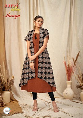 Aarvi Manya 25 Fancy Ethnic Wear Rayon Anarkali Designer Kurti Collection